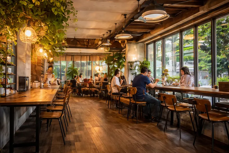 Café y ambiente moderno en Nimman, Chiang Mai