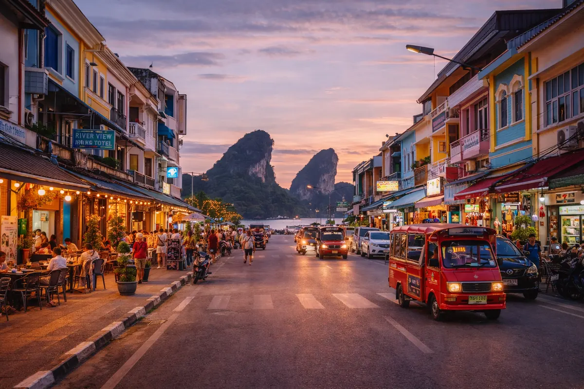 Krabi Town como base urbana y económica para alojarse en Krabi