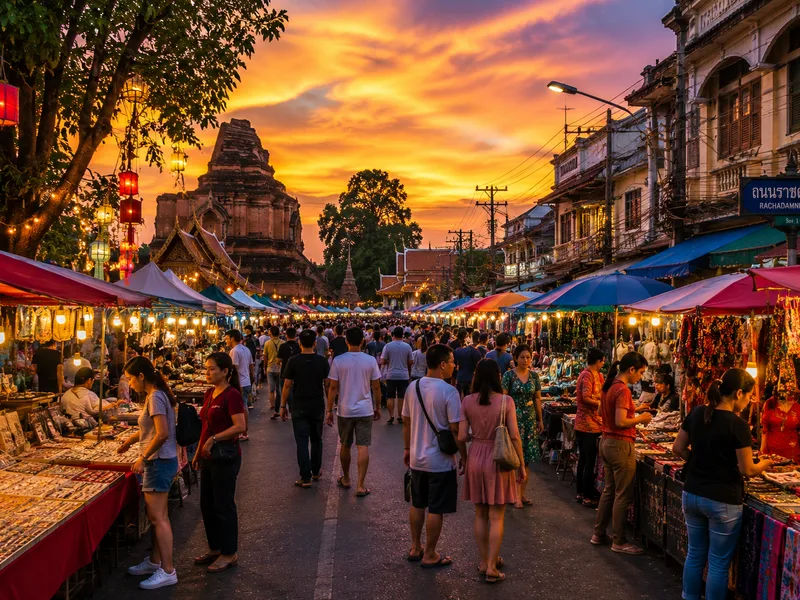 Mercados y calles de la Old City de Chiang Mai durante una ruta por el norte de Tailandia
